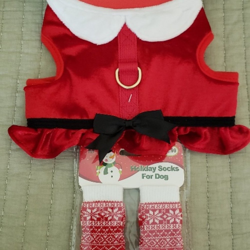 Soft Velvety Dog Harness with Socks Medium